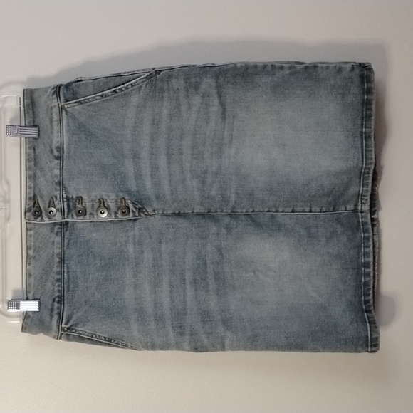 Prana Dresses & Skirts - Prana Blue Denim Button Fly Pencil Skirt Size 10 Casual Comfy Feminine